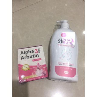 COMBO sữa dưỡng thể và vỉ kích trắng alpha arbutin 3 plus