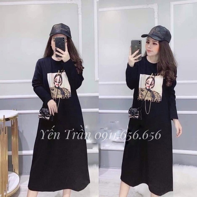 [Mã FAMAYWA2 giảm 10K đơn 50K] Váy xuông cô gái dài tay