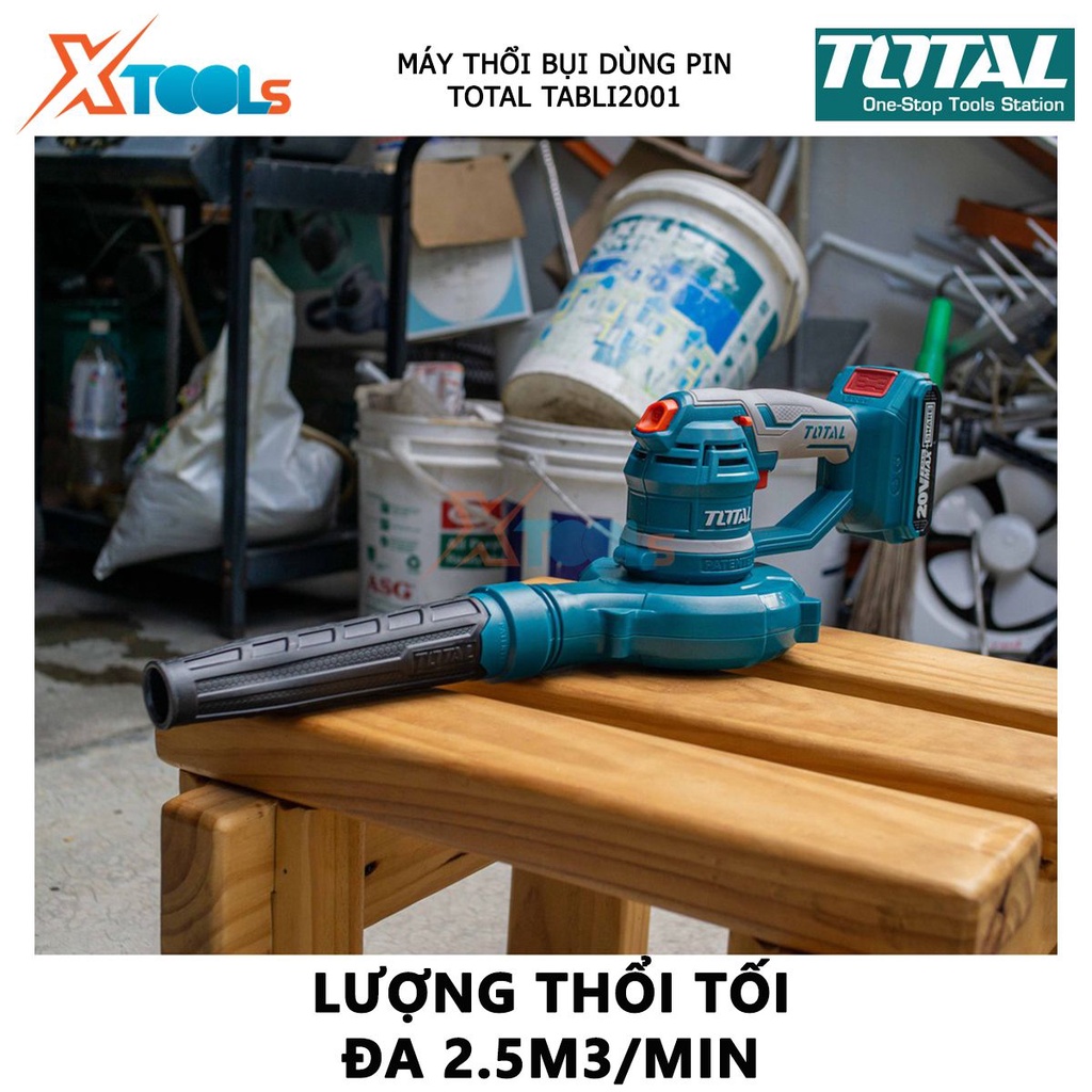 Máy thổi bụi dùng pin TOTAL TABLI2001 - không kèm pin và sạc | máy thổi lá cầm tay điện thế pin 20V / 2.0Ah gồm 3 tốc độ