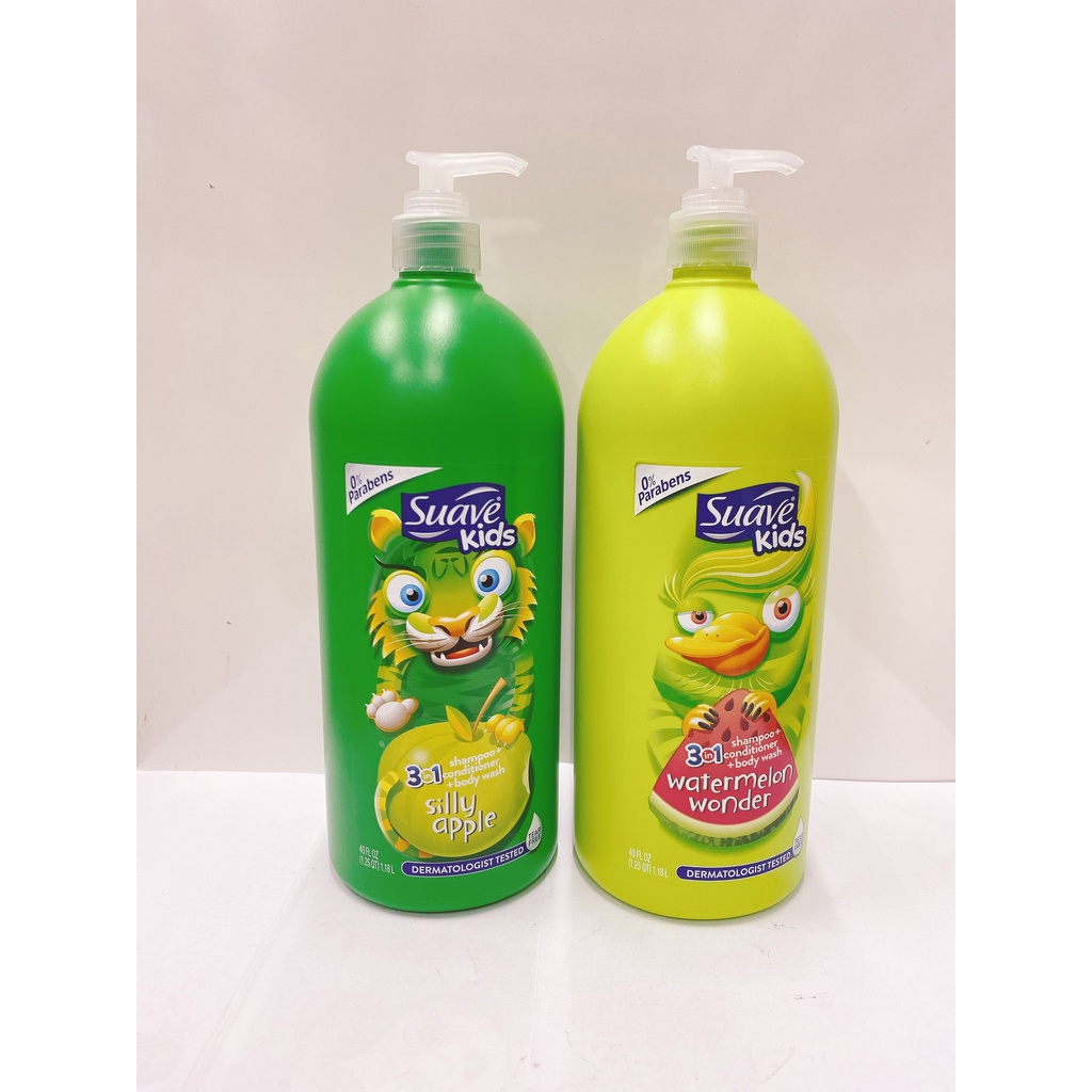 Sữa tắm gội toàn thân Suave Kids dưỡng ẩm và an toàn cho da bé 532ml/ 1.18L - Mỹ