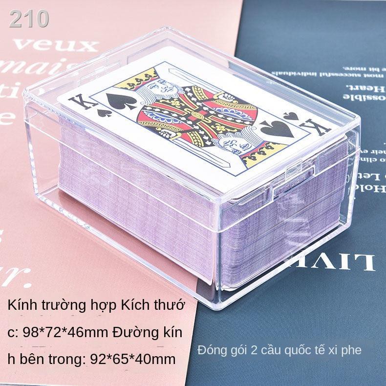 ◎✺2 bộ hộp đựng bài poker UNO chơi bằng nhựa hình chữ nhật trong suốt