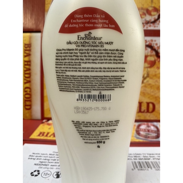 Combo 2 chai dầu gội và sữa tắm Enchanteur Charming 650g / 1 chai