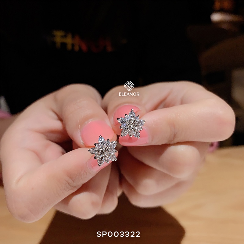 Bông tai nữ chuôi bạc 925 Eleanor Accessories hình hoa tuyết phụ kiện trang sức 3322