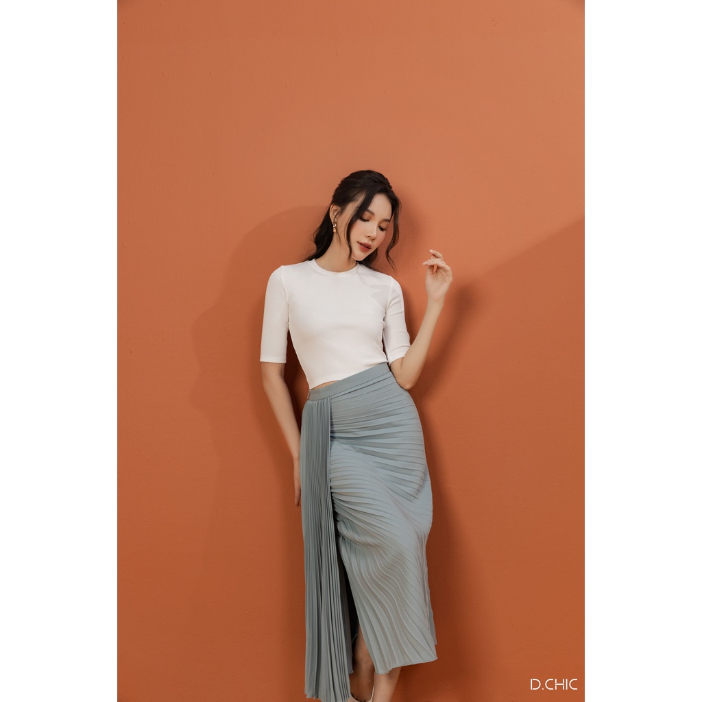 Áo phông thun tăm croptop tay lỡ D.CHIC MS: 186010