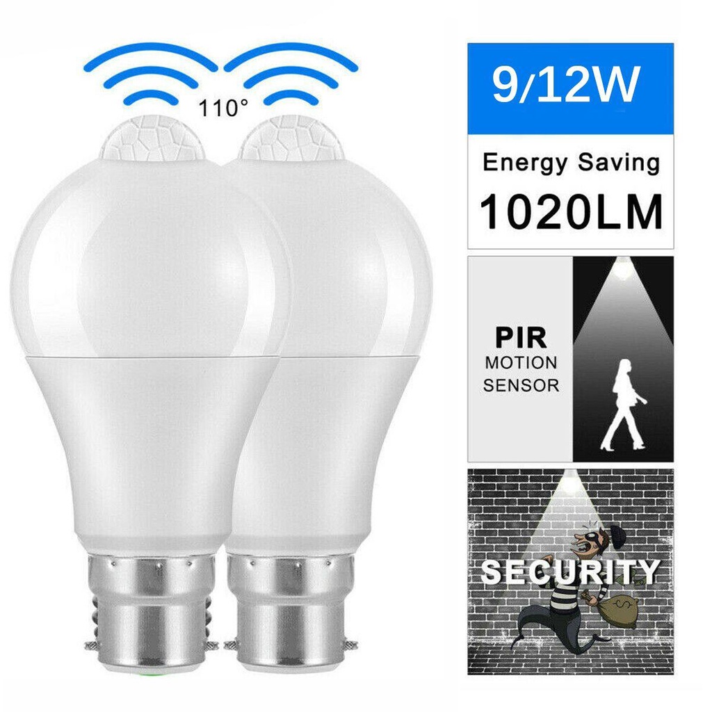 Bóng Đèn LED Cảm Biến Chuyển Động ON / OFF B22 Tiết Kiệm Năng Lượng