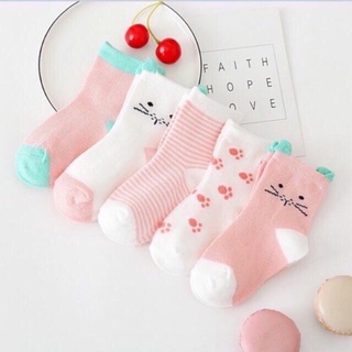 Set 5 đôi tất vớ cổ cao cho bé