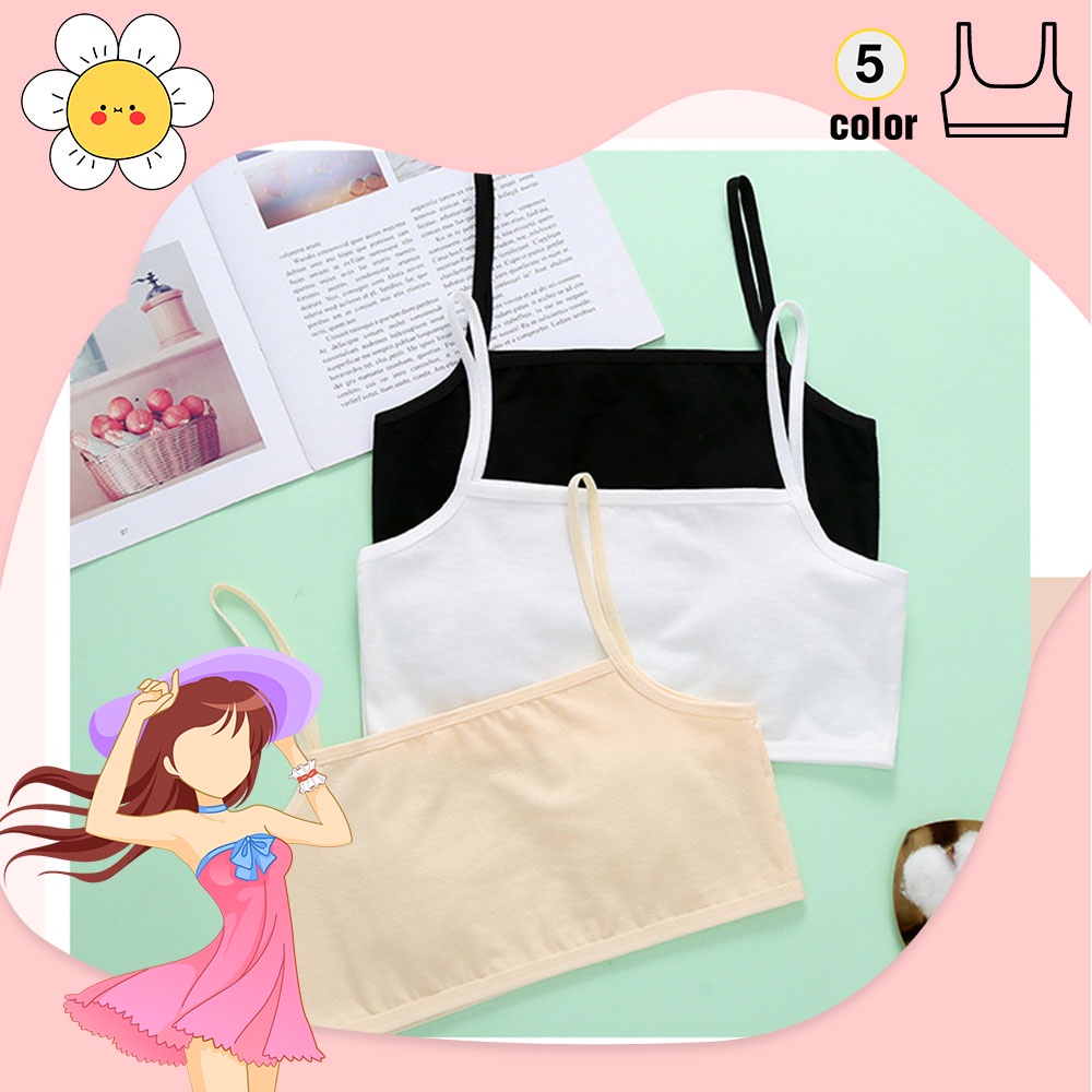 ♥Tigo♥ Kids Cotton Bra Girl's Breast Wrapping Vest Bra Teenager Vest Bra 女童背心