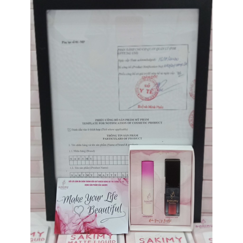 Combo Son kem và Son dưỡng môi Sakimy màu siêu đẹp (Chính hãng) | BigBuy360 - bigbuy360.vn