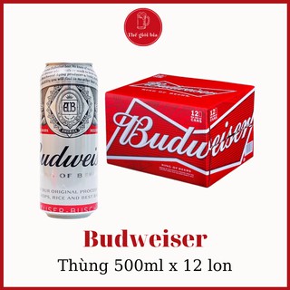 Thùng bia Budweiser lon cao 500ml x 12 lon | Chính hãng date dài