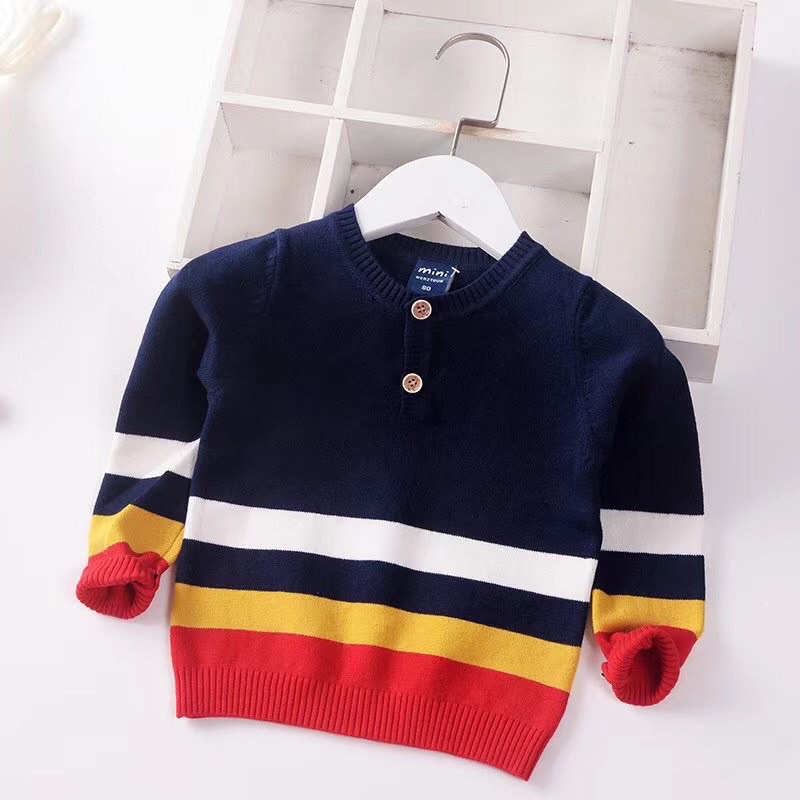 Áo Len Mini Cổ Tròn Cho Bé Trai Size 80-120(1-5 tuổi)