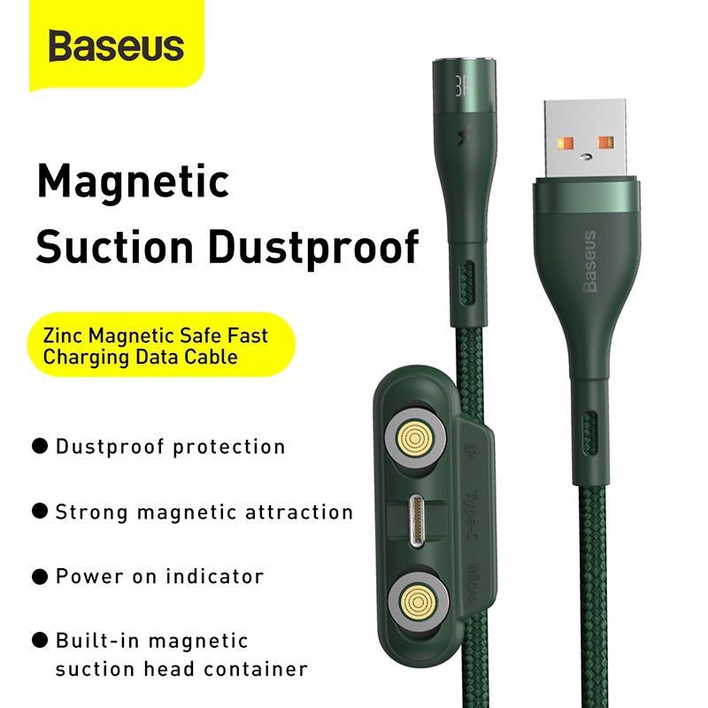 Cáp từ hỗ trợ sạc nhanh Baseus Zinc Magnetic Gen5 Safe Fast Charging Cable LV872