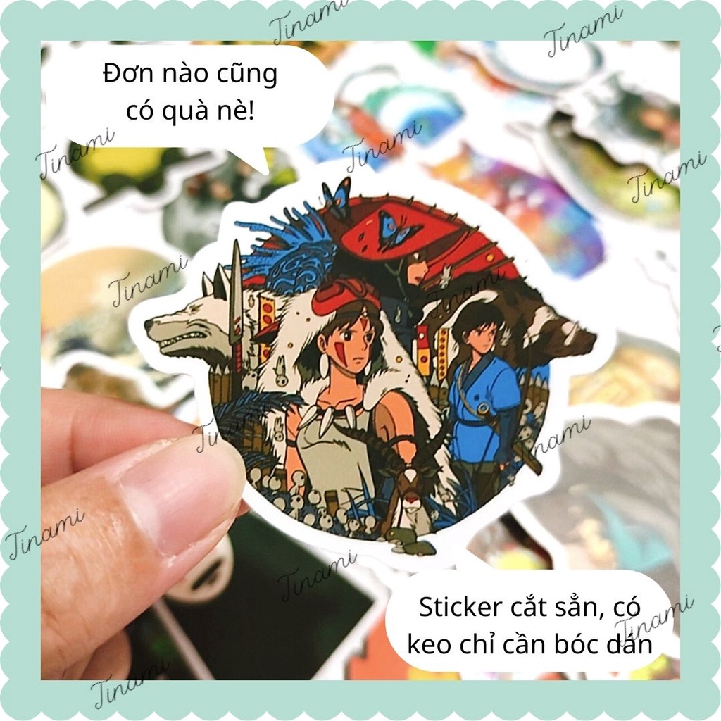50 Sticker nhân vật Studio Ghibli dễ thương hình dán chống nước dùng trang trí decor
