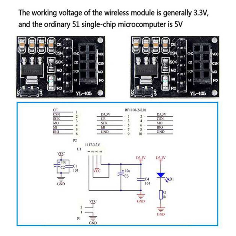 Set 4 Mô Đun Không Dây NRF24L01 + PA + LNA Khoảng Cách 1100 Mét Với Mô Đun Không Dây NRF24L01 3.3V