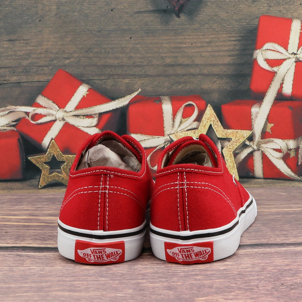 Giày van classic thời trang Nữ Màu đỏ tươi.