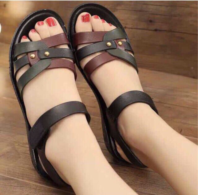 Dép quai hậu nhựa nữ chất lượng(shop còn size 36 (đen + nâu kem; size 39 màu nâu kem)