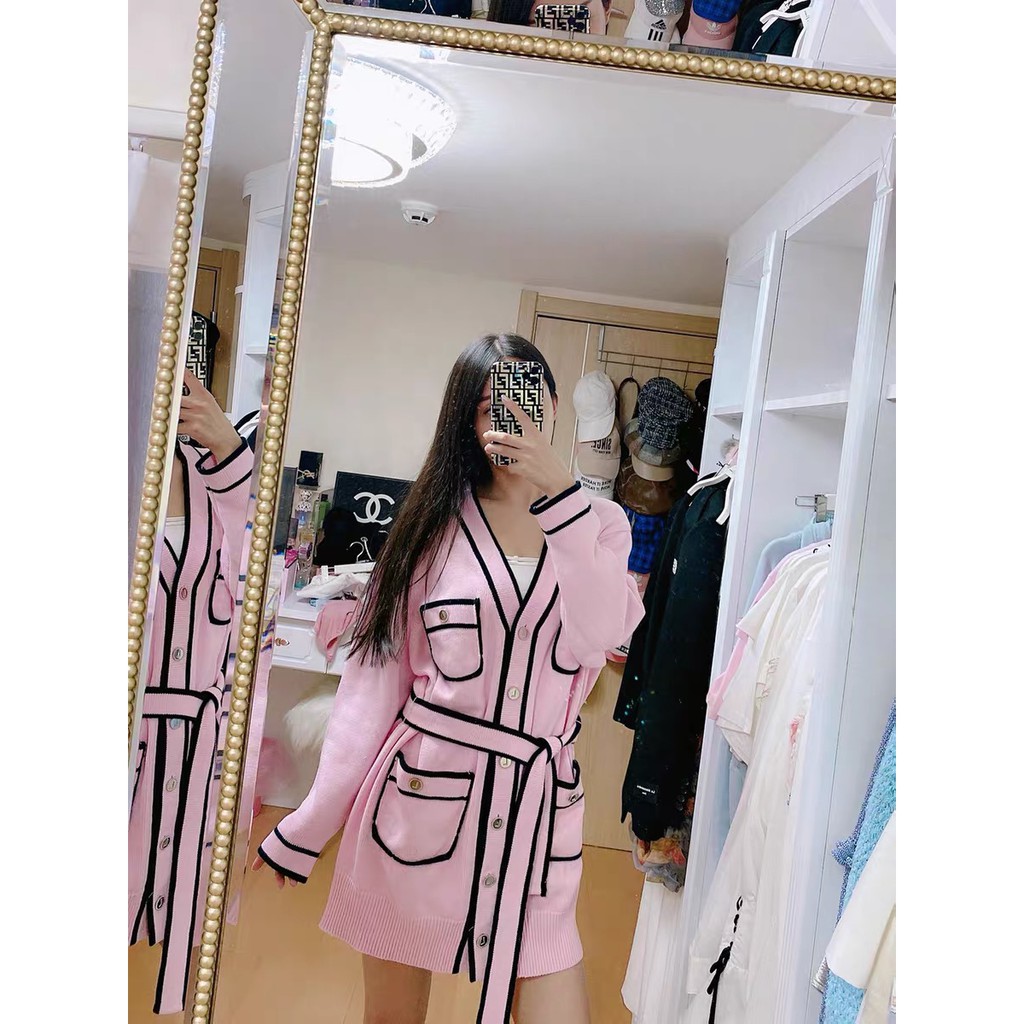 Áo Khoác Dáng Dài Rộng Màu Hồng Phong Cách Blackpink jennie