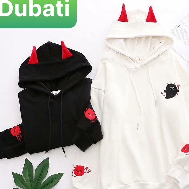 Áo Khoác Hoodie Nỉ Nam Nữ, Áo Hoodie From Rộng In Họa Tiết Ma Cute Đáng Yêu- DUBATI FASHION