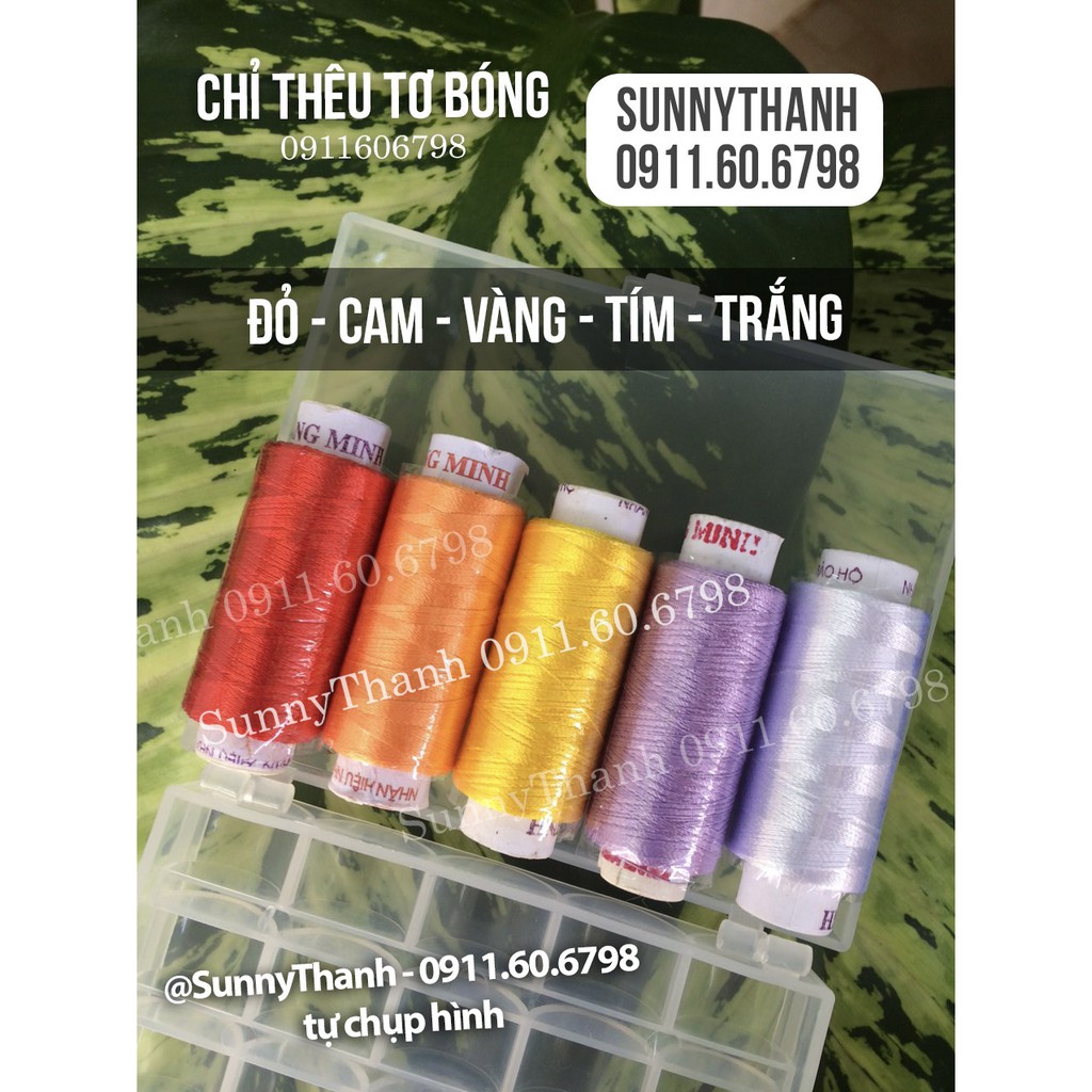 SET FULL 11-25 màu - 25 cuộn đại 500M chỉ THÊU tơ BÓNG SunnyThanh, thêu face doll Kpop