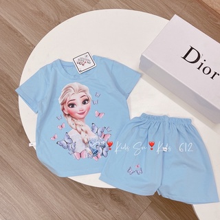 Bộ elsa cộc tay bé gái