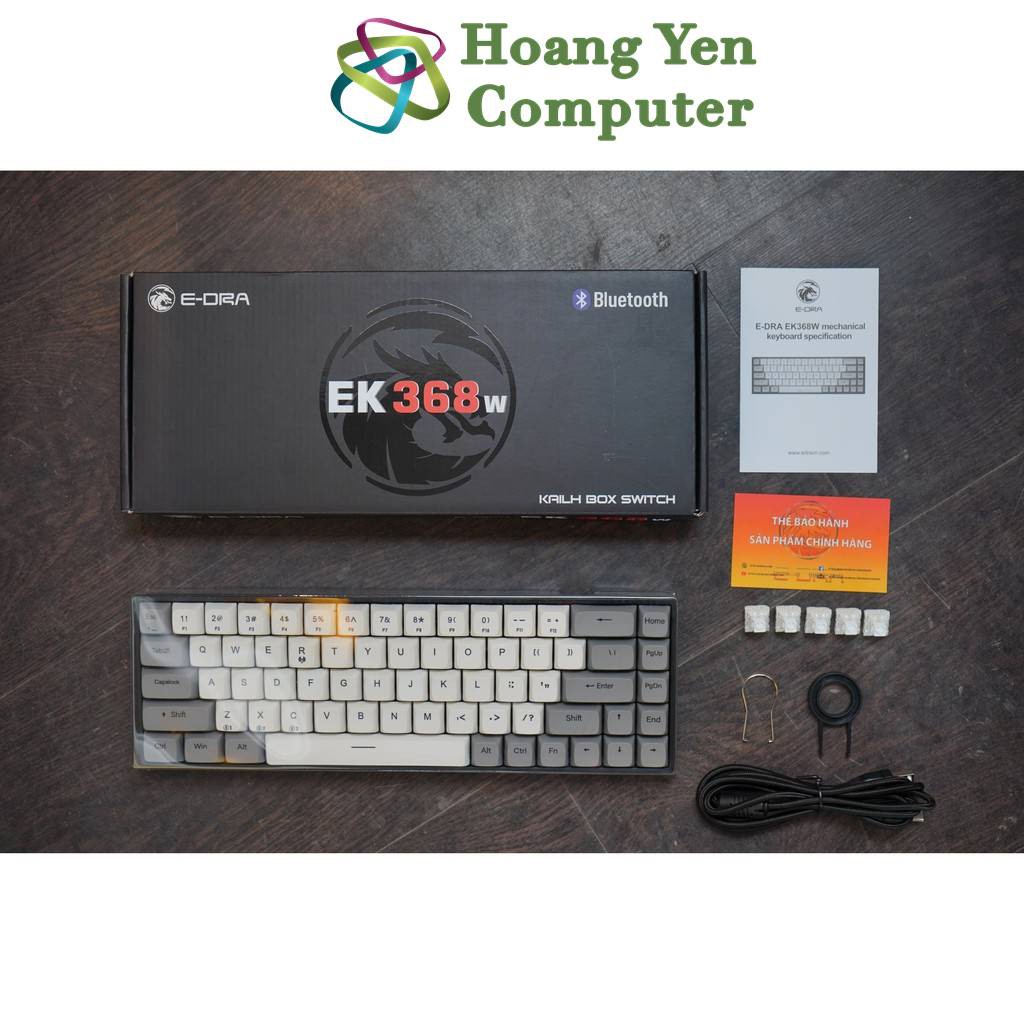[EK368W V2] Bàn Phím Cơ Không Dây E-Dra EK368W V2 (Hotswap, E-dra Switch, Bluetooth 5.0, LED RGB) - BH 2 Năm Chính Hãng