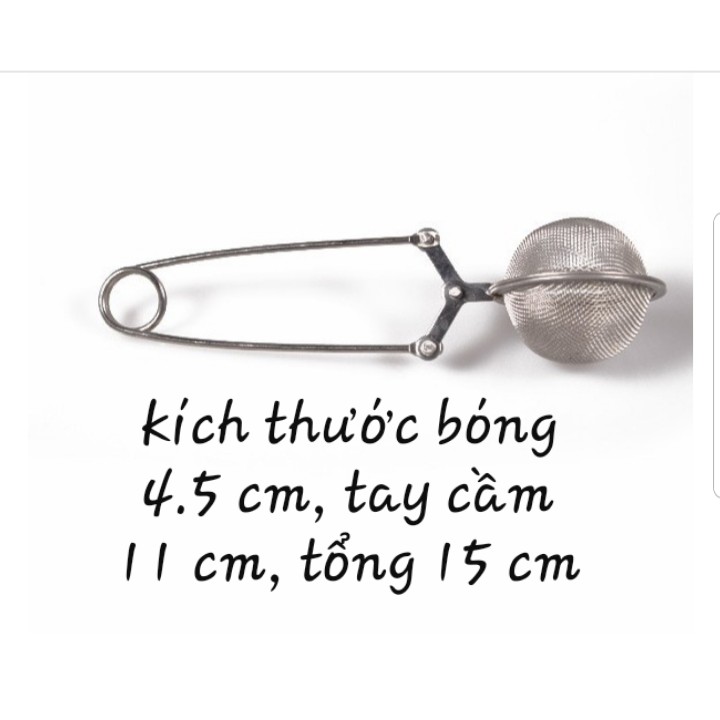 Kẹp lọc trà inox có tay cầm, không gỉ, không độc hại, dụng cụ lọc inox - HVL TEA