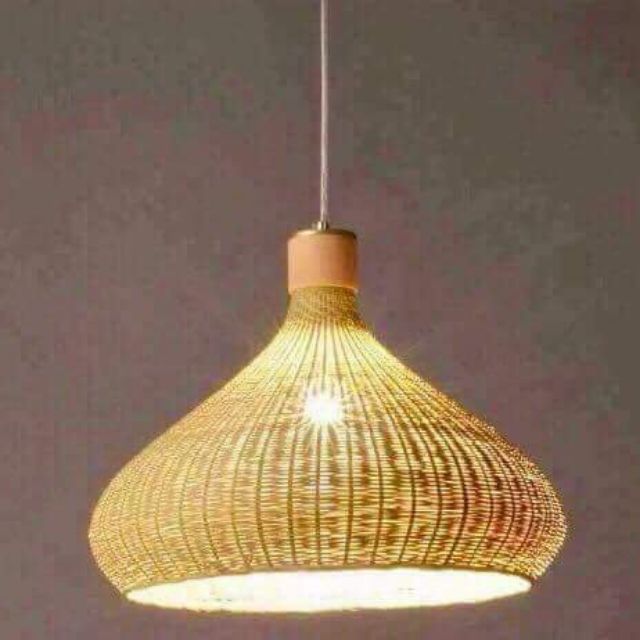 Đèn Mây Tre Hình Chóp Cổ Dài size 45cm