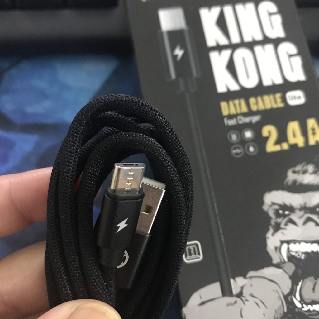 Cáp sạc nhanh King Kong Micro USB WK 082i sạc nhanh 2m 2.4a