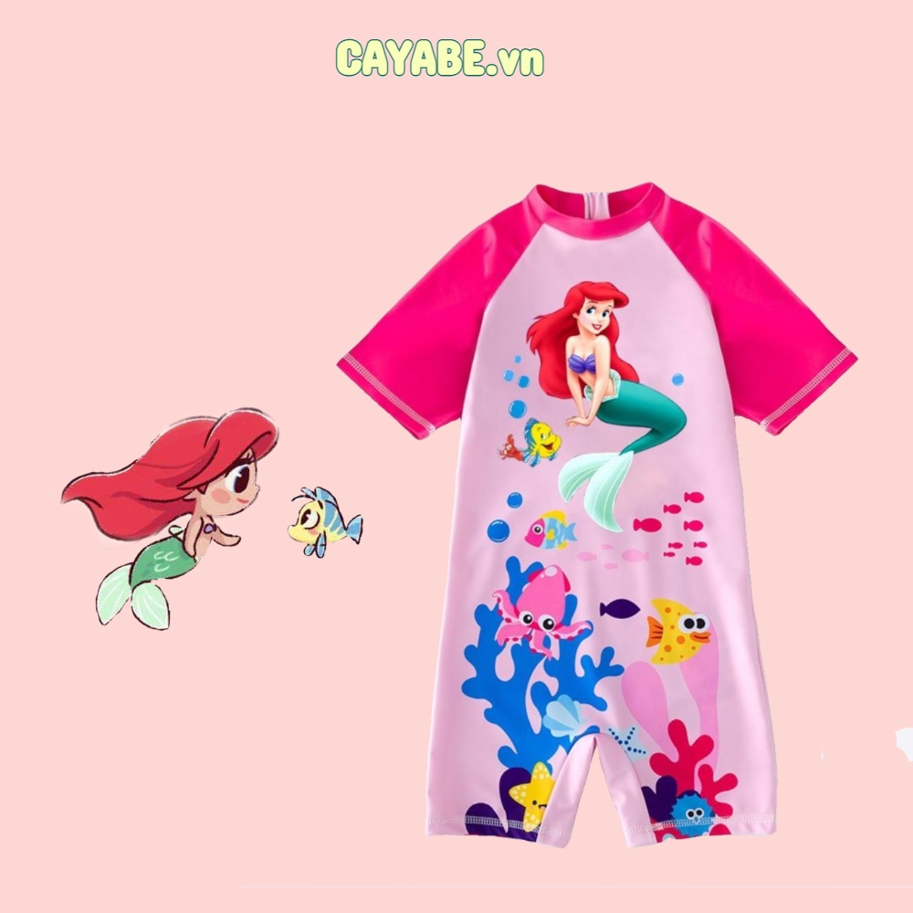 Đồ bơi cho bé gái CAYABE công chúa Elsa, ngựa Pony, ngựa Unicorn, tiên cá, chim hồng hạc (QUẦN ÁO TRẺ EM)