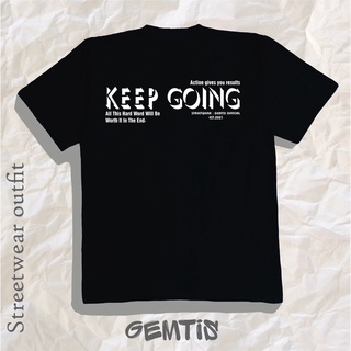 Áo thun unisex Keep Going chất cotton 4 chiều oversized.