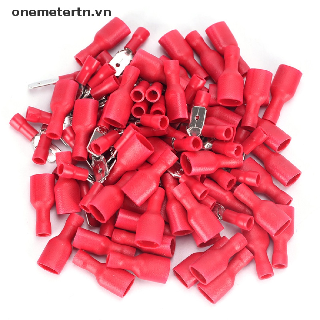 Set 100 Đầu Nối Dây Điện Cách Nhiệt Màu Đỏ