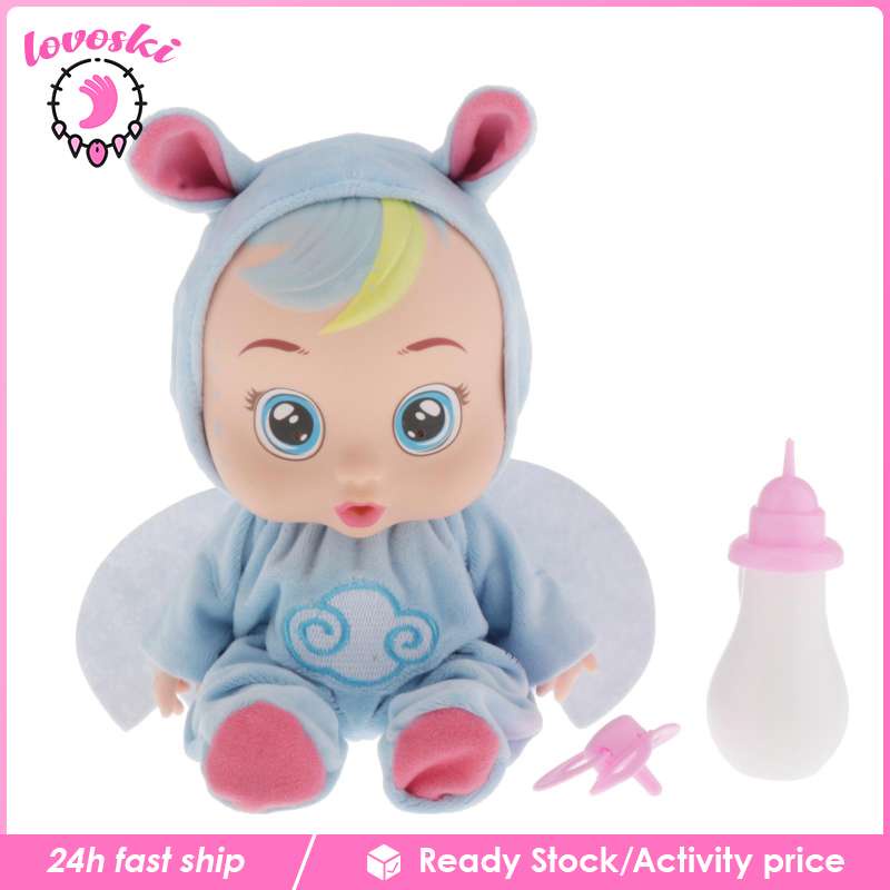 [Lovoski] Búp Bê Em Bé Giống Thật Có Thể Khóc Ăn Được Tương Tác Đồ Chơi Nước Mắt Thật Làm Quà Tặng