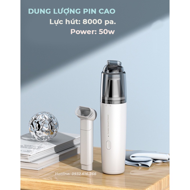 Máy Hút Bụi Cầm Tay Nhỏ Gọn Lực Hút Siêu Mạnh 8000Pa  Sử Dụng Cho Nhà Ở/Xe Hơi