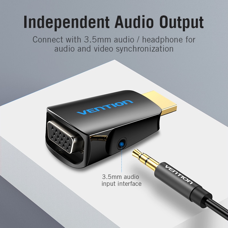 Vention Cáp Chuyển Đổi HDMI Sang VGA 15 Pin HD 1080P Cho Máy Tính