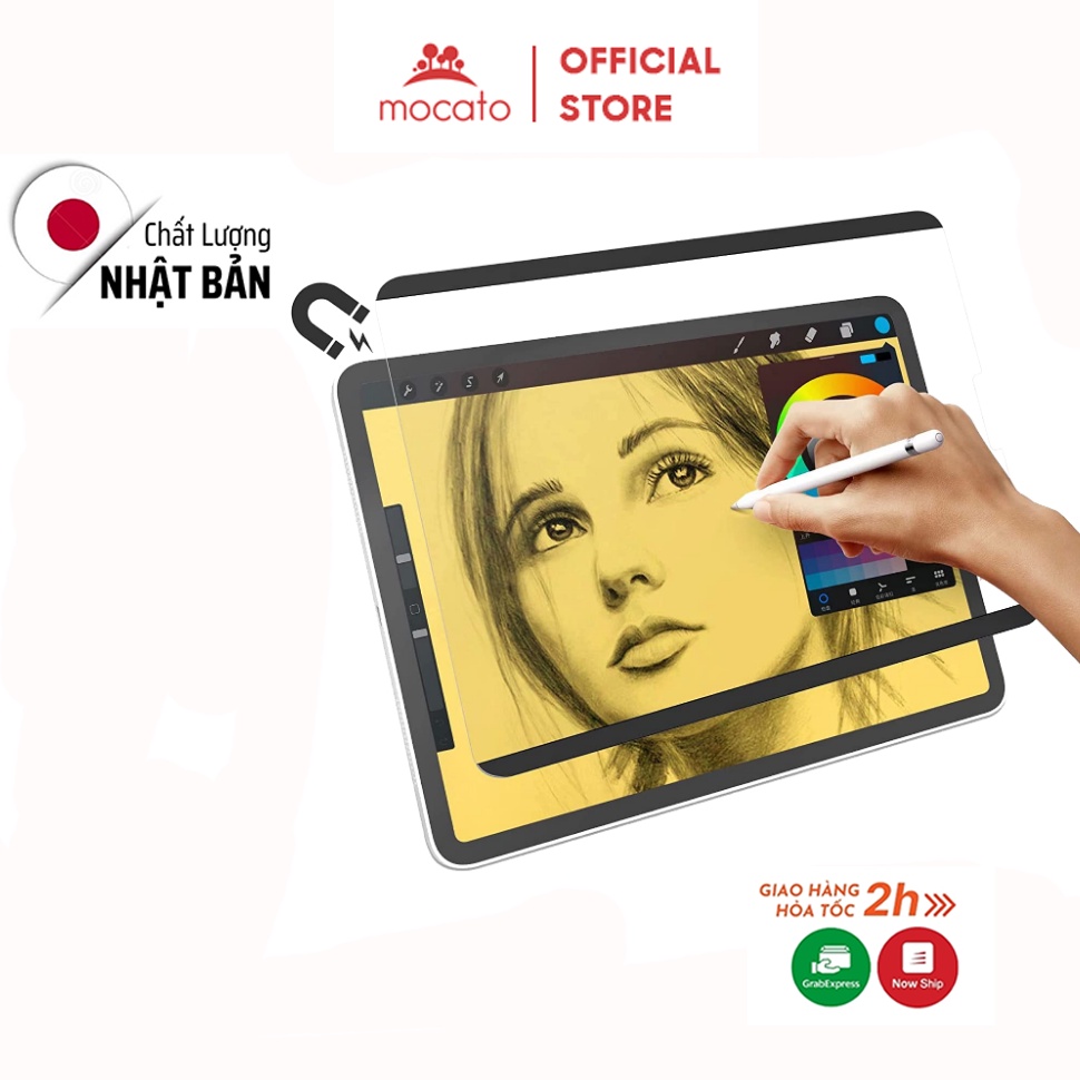 Miếng dán màn hình iPad PaperLike Mocato M307 nam châm dính dùng chung với kính cường lực tái sử dụng 20000 lần