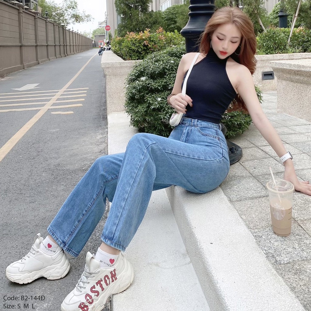 Quần Jean Baggy Nữ Ống Rộng, Lưng Cao, Màu Xanh Nhạt, Dễ Phối Đồ Dành Cho Nữ, Hình Shop Chụp 100%, Cam Kêt Đổi Trả Hàng | BigBuy360 - bigbuy360.vn