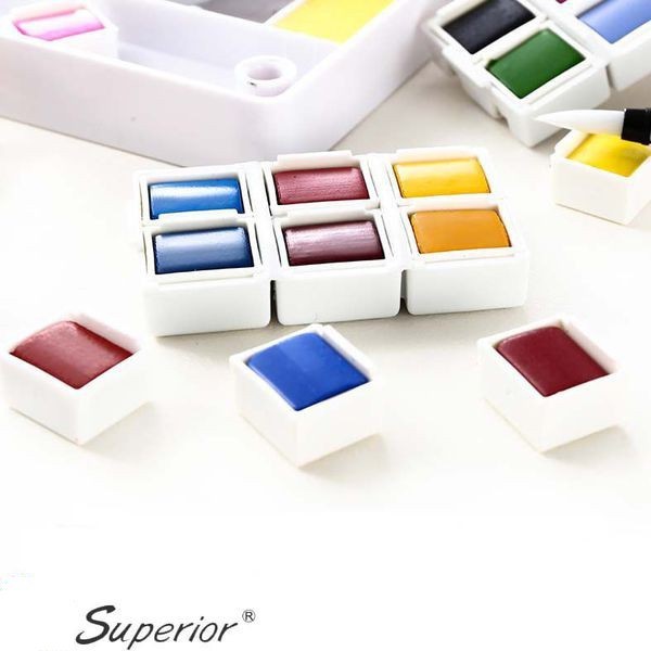 Màu nước Superior 12/18/24/30/36/48 màu viên nén