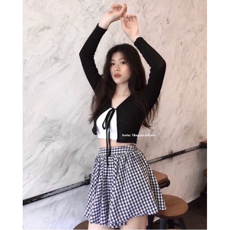 { SALE GIÁ SỐC} ÁO KHOÁC CỘT DÂY CROPTOP TAY DÀI ❤️❤️❤️❤️ SIÊU XINH-MẪU HOT