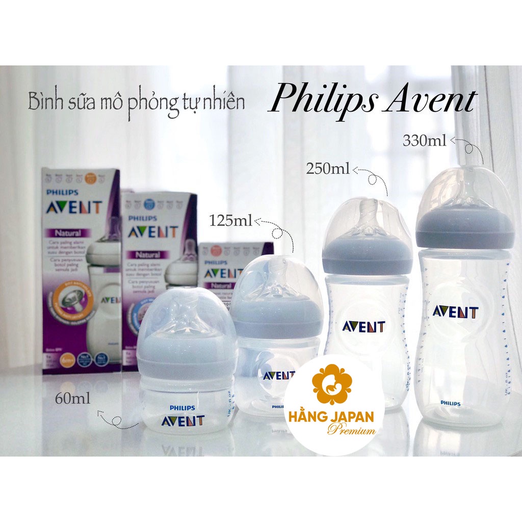 Bình sữa mô phỏng tự nhiên cho bé Philisp Avent 60ml/125ml/260ml/330ml
