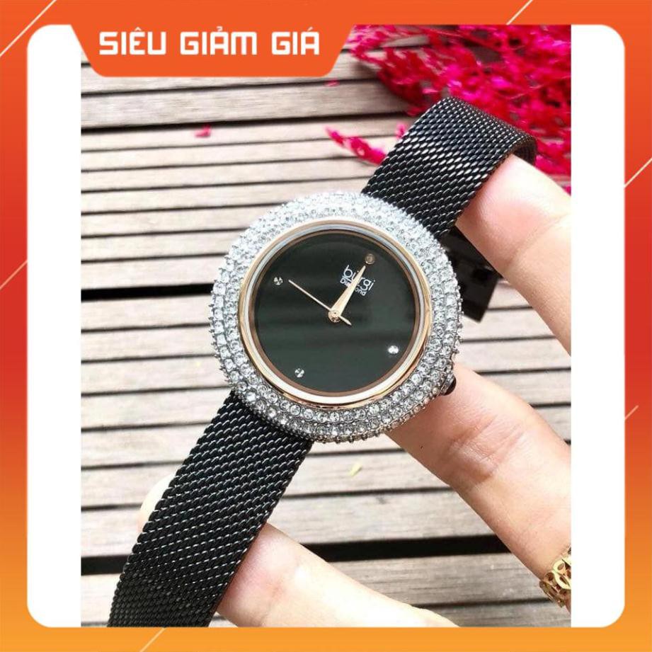 Đồng hồ nữ Burgi BUR220 mâm xôi ,  dây kim loại Full Box ⚜️Hàng Authentic⚜️