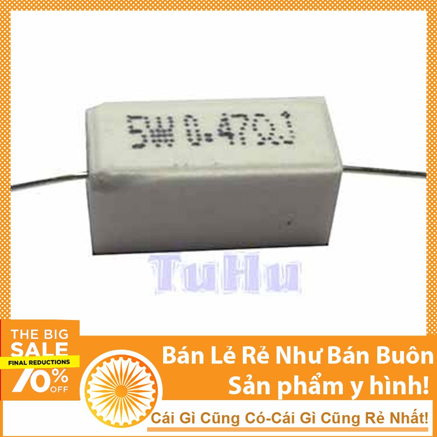 Trở sứ 5W 0.47 ôm 5% ( Trở Công Suất )