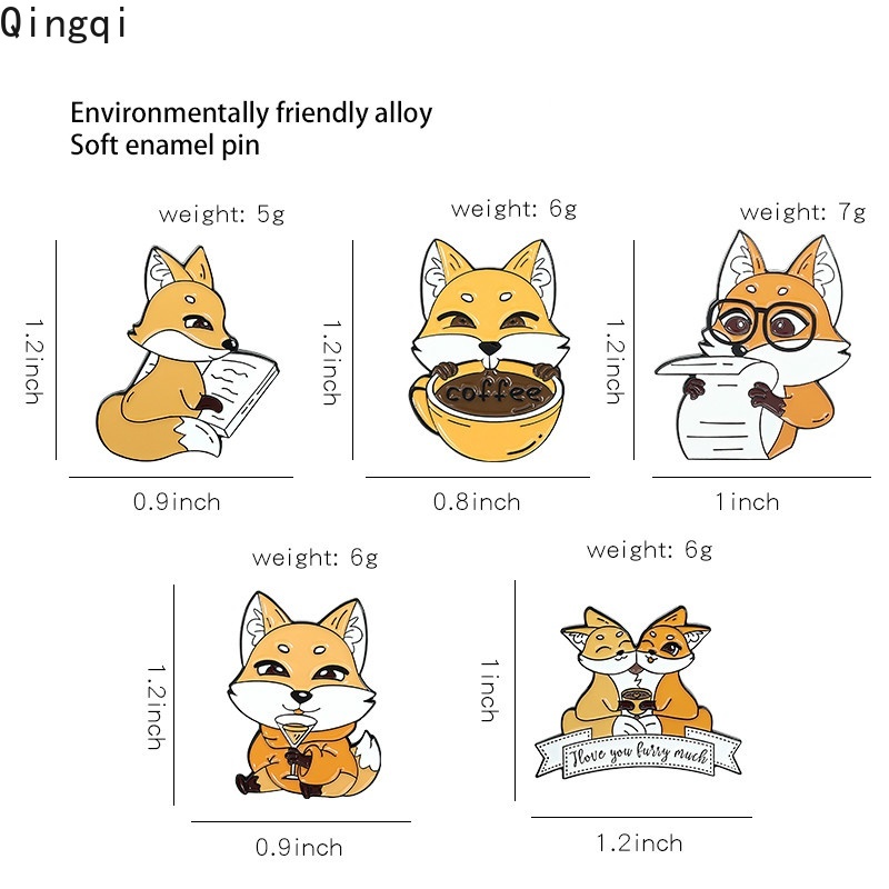 Ghim cài áo Miss Zoe hình chú cáo đáng yêu ngộ nghĩnh