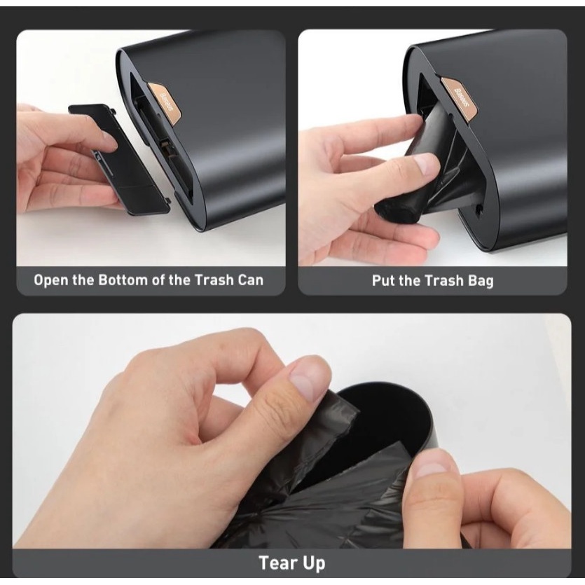 Thùng rác thông minh gắn lưng ghế Baseus Smart Cleaner Auto Car Trash Can dùng cho xe hơi