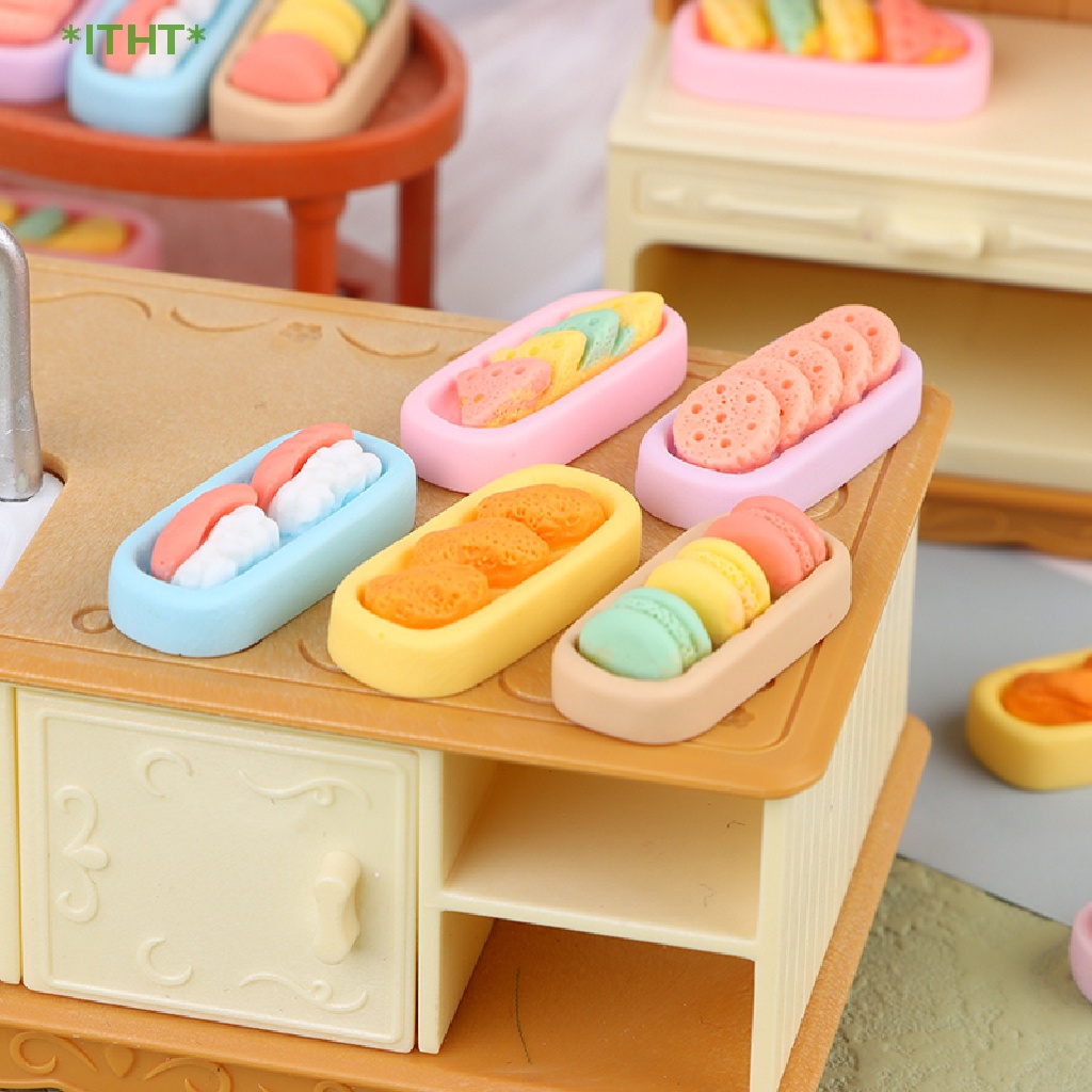 Bộ 6 Khay Đựng Bánh Mì / Sushi / Bánh Mì Tráng Miệng Mini Tỉ Lệ 1: 12 Trang Trí Nhà Búp Bê Mới