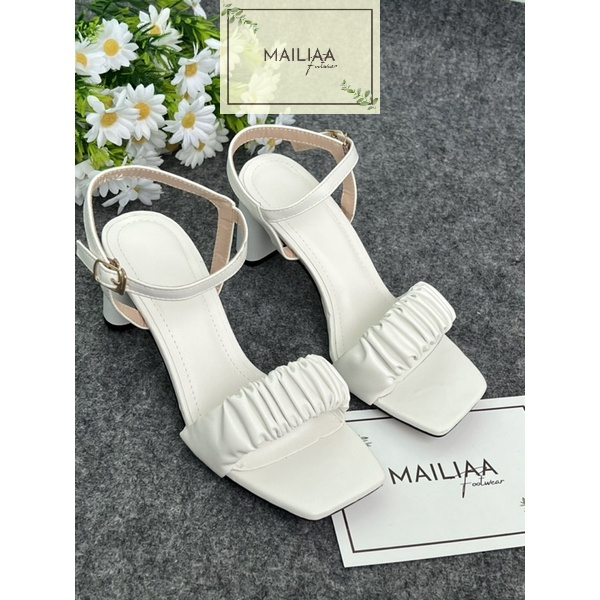 Sandal gót trụ 7 phân MAILIAA quai nhúng siêu mềm