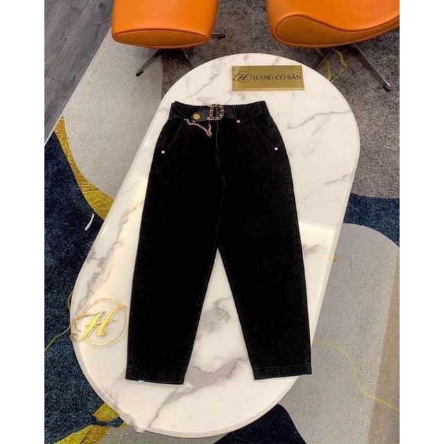 Quần baggy đen bẻ cạp TC6