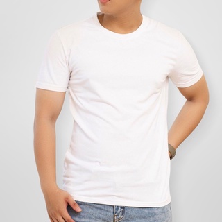 Áo thun nam cao cấp MOSI cổ tròn cotton thoáng mát trẻ trung năng động màu trắng