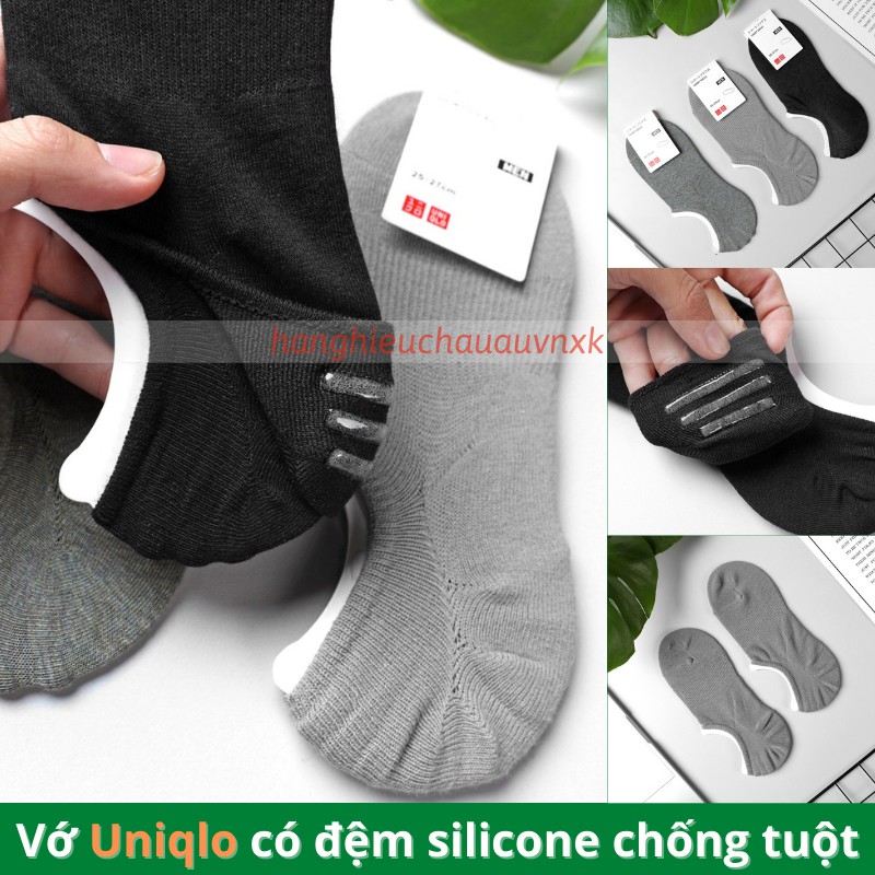 Set 3 Đôi Tất Vớ hài Nam UNIQLO có đệm silicone, Vớ nam ngắn mang giầy lười