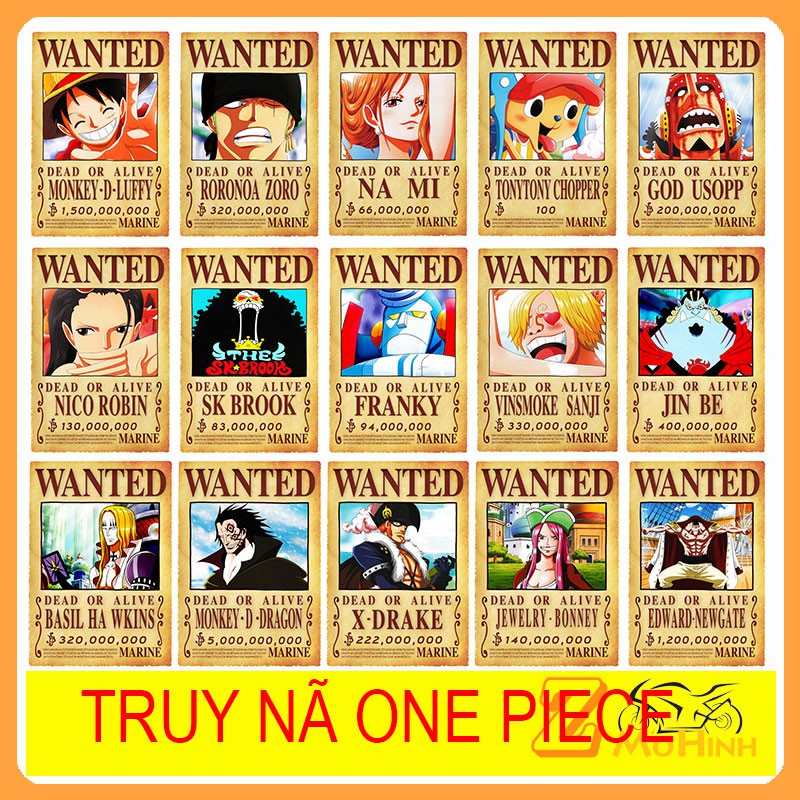 Thanh Lý Poster Truy Nã One Piece Kích Thước 42*29 Cm - Tranh Nhân Vật