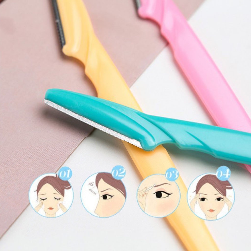Dao Cạo Lông Mày Nhỏ Gọn Tiện Lợi Cầm Tay, Dao Tỉa Chân Mày Có Nắp Đậy, Tỉa Nhiều Kiểu Đẹp, Dễ Dàng Mang Theo