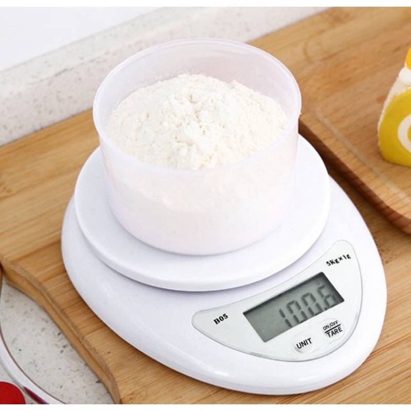 Cân tiểu li, cân điện tử nhà bếp 5kg nhỏ gọn độ chính xác cao kèm 2 viên pin AAA